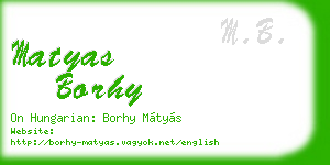 matyas borhy business card